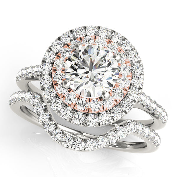 Adored Halo Round Diamond Engagement Ring in 10K/14K gold and platinum with certified lab-grown or natural diamonds