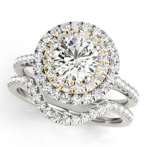 Adored Halo Round Diamond Engagement Ring in 10K/14K gold and platinum with certified lab-grown or natural diamonds