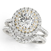 Adored Halo Round Diamond Engagement Ring in 10K/14K gold and platinum with certified lab-grown or natural diamonds