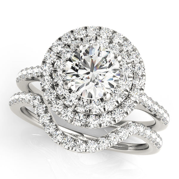 Adored Halo Round Diamond Engagement Ring in 10K/14K gold and platinum with certified lab-grown or natural diamonds