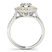 Adored Halo Round Diamond Engagement Ring in 10K/14K gold and platinum with certified lab-grown or natural diamonds