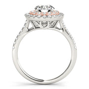 Adored Halo Round Diamond Engagement Ring in 10K/14K gold and platinum with certified lab-grown or natural diamonds