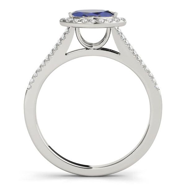 Cherished Halo Marquise Diamond Engagement Ring in 10K/14K gold and platinum with certified lab-grown or natural diamonds