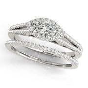 Cherished Halo Marquise Diamond Engagement Ring in 10K/14K gold and platinum with certified lab-grown or natural diamonds