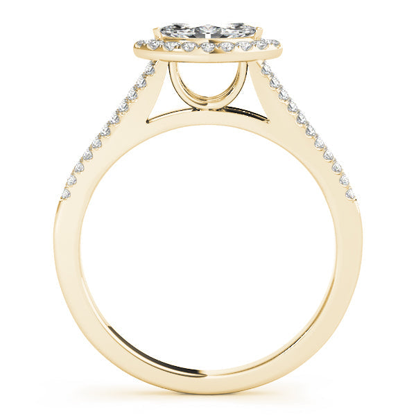 Cherished Halo Marquise Diamond Engagement Ring in 10K/14K gold and platinum with certified lab-grown or natural diamonds