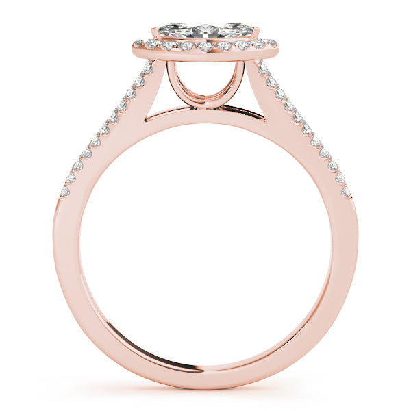 Cherished Halo Marquise Diamond Engagement Ring in 10K/14K gold and platinum with certified lab-grown or natural diamonds