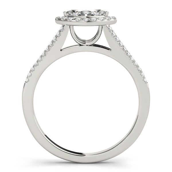 Cherished Halo Marquise Diamond Engagement Ring in 10K/14K gold and platinum with certified lab-grown or natural diamonds