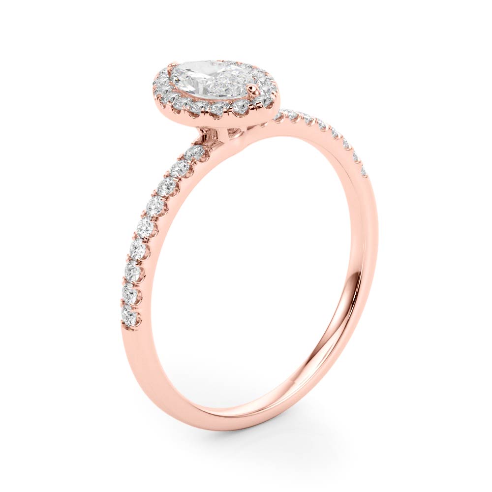 Vintage-Inspired Halo Marquise Diamond Engagement Ring in 10K/14K gold and platinum with certified lab-grown or natural diamonds