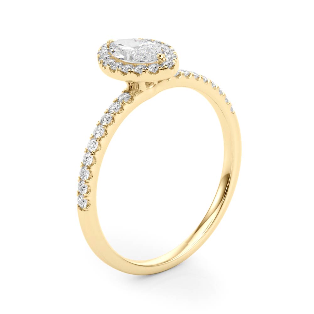 Vintage-Inspired Halo Marquise Diamond Engagement Ring in 10K/14K gold and platinum with certified lab-grown or natural diamonds