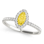 Vintage-Inspired Halo Marquise Diamond Engagement Ring in 10K/14K gold and platinum with certified lab-grown or natural diamonds