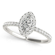 Vintage-Inspired Halo Marquise Diamond Engagement Ring in 10K/14K gold and platinum with certified lab-grown or natural diamonds