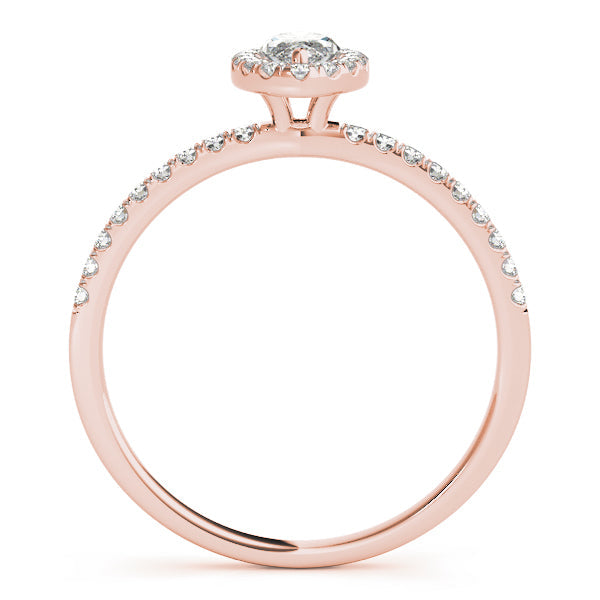 Vintage-Inspired Halo Marquise Diamond Engagement Ring in 10K/14K gold and platinum with certified lab-grown or natural diamonds