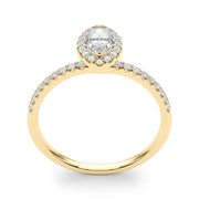 Vintage-Inspired Halo Marquise Diamond Engagement Ring in 10K/14K gold and platinum with certified lab-grown or natural diamonds