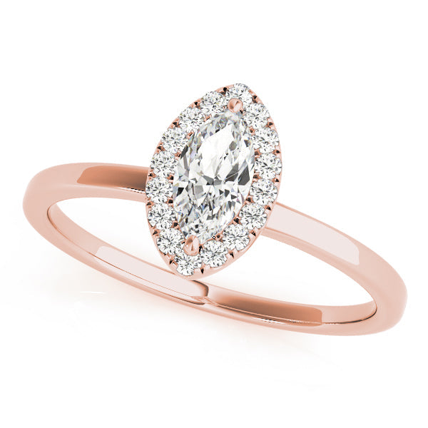 Heirloom Halo Marquise Diamond Engagement Ring in 10K/14K gold and platinum with certified lab-grown or natural diamonds