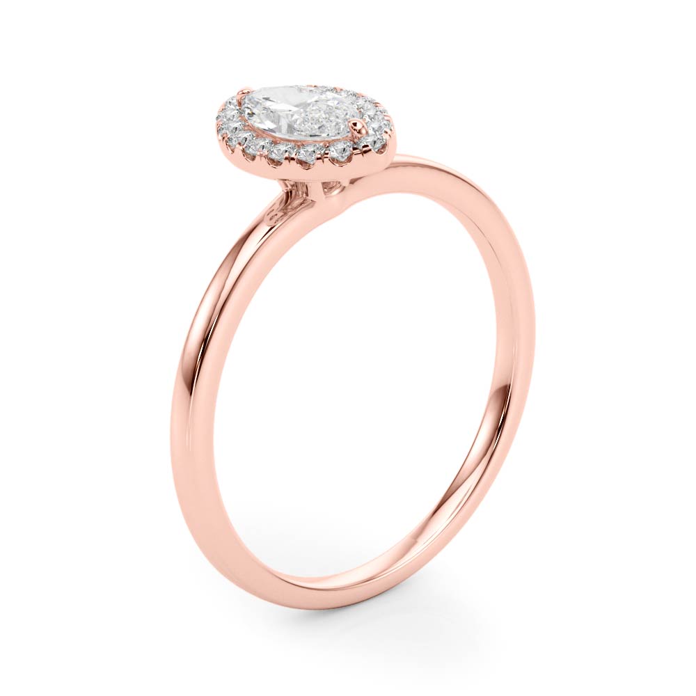 Heirloom Halo Marquise Diamond Engagement Ring in 10K/14K gold and platinum with certified lab-grown or natural diamonds