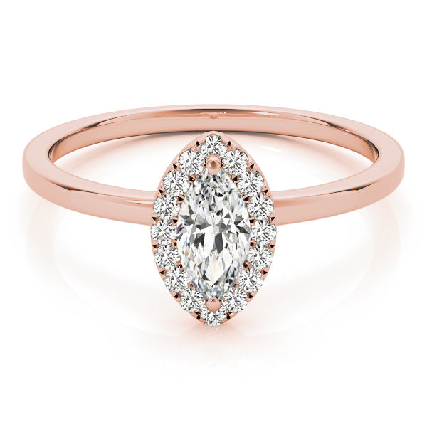 Heirloom Halo Marquise Diamond Engagement Ring in 10K/14K gold and platinum with certified lab-grown or natural diamonds