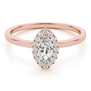Heirloom Halo Marquise Diamond Engagement Ring in 10K/14K gold and platinum with certified lab-grown or natural diamonds