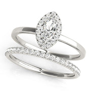Heirloom Halo Marquise Diamond Engagement Ring in 10K/14K gold and platinum with certified lab-grown or natural diamonds