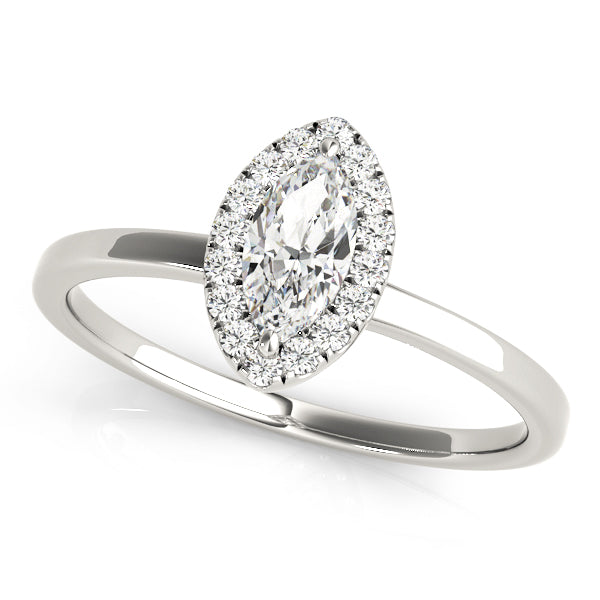 Heirloom Halo Marquise Diamond Engagement Ring in 10K/14K gold and platinum with certified lab-grown or natural diamonds