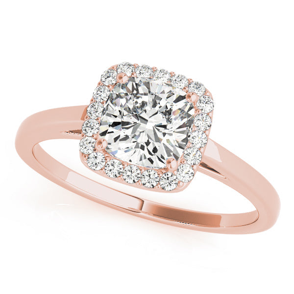 Signature Halo Cushion Diamond Engagement Ring in 10K/14K gold and platinum with certified lab-grown or natural diamonds