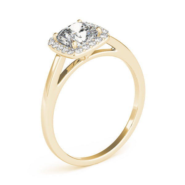Signature Halo Cushion Diamond Engagement Ring in 10K/14K gold and platinum with certified lab-grown or natural diamonds