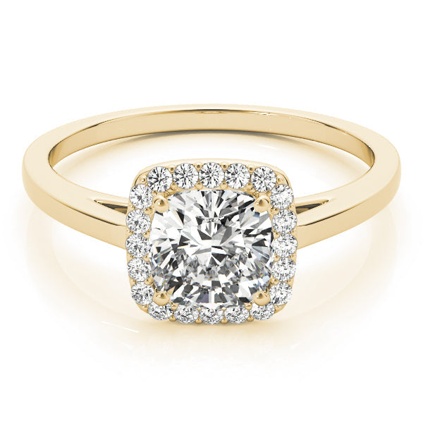 Signature Halo Cushion Diamond Engagement Ring in 10K/14K gold and platinum with certified lab-grown or natural diamonds