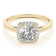 Signature Halo Cushion Diamond Engagement Ring in 10K/14K gold and platinum with certified lab-grown or natural diamonds
