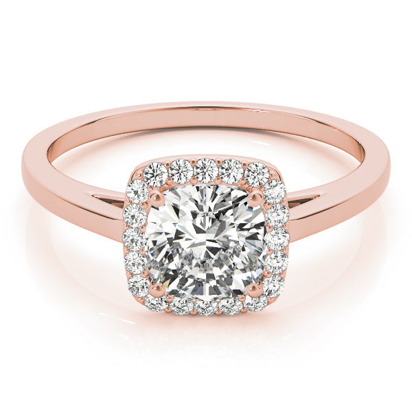 Signature Halo Cushion Diamond Engagement Ring in 10K/14K gold and platinum with certified lab-grown or natural diamonds