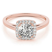 Signature Halo Cushion Diamond Engagement Ring in 10K/14K gold and platinum with certified lab-grown or natural diamonds