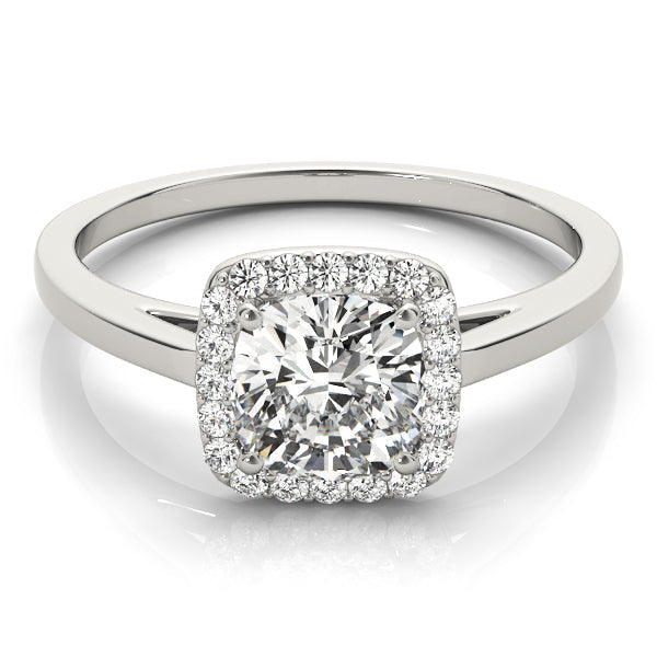 Signature Halo Cushion Diamond Engagement Ring in 10K/14K gold and platinum with certified lab-grown or natural diamonds