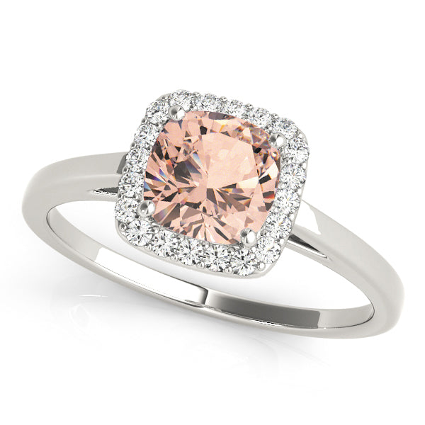 Signature Halo Cushion Diamond Engagement Ring in 10K/14K gold and platinum with certified lab-grown or natural diamonds