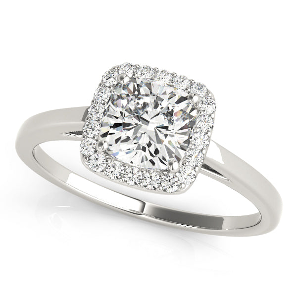 Signature Halo Cushion Diamond Engagement Ring in 10K/14K gold and platinum with certified lab-grown or natural diamonds