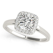 Signature Halo Cushion Diamond Engagement Ring in 10K/14K gold and platinum with certified lab-grown or natural diamonds