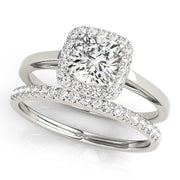 Signature Halo Cushion Diamond Engagement Ring in 10K/14K gold and platinum with certified lab-grown or natural diamonds