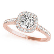 Artisan Halo Cushion Diamond Engagement Ring in 10K/14K gold and platinum with certified lab-grown or natural diamonds