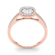 Artisan Halo Cushion Diamond Engagement Ring in 10K/14K gold and platinum with certified lab-grown or natural diamonds