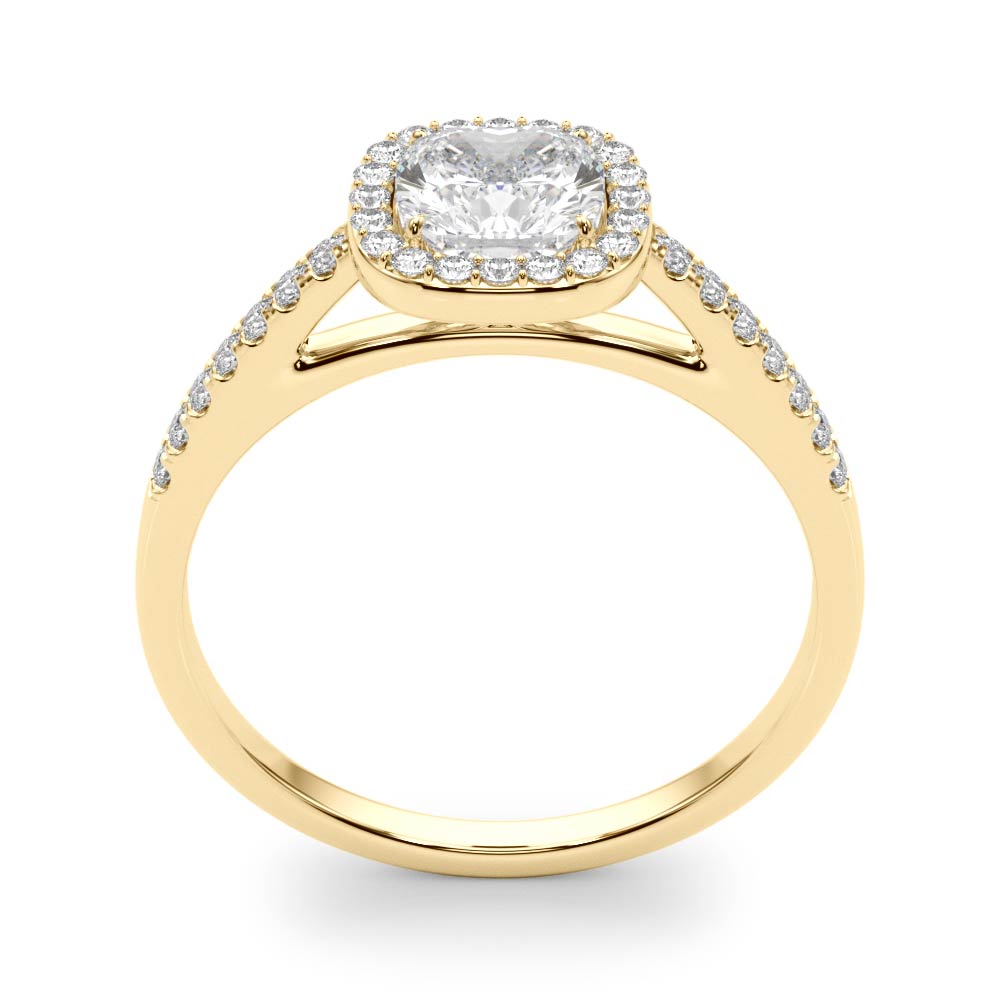 Artisan Halo Cushion Diamond Engagement Ring in 10K/14K gold and platinum with certified lab-grown or natural diamonds