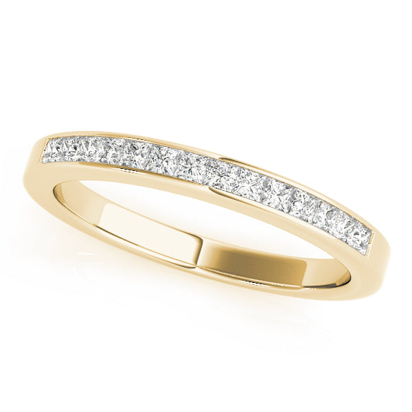 Channel Set Princess Cut Half Eternity Ring in 10K/14K gold and platinum with certified lab-grown or natural diamonds