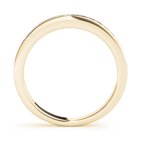 Channel Set Princess Cut Half Eternity Ring in Gold & Platinum