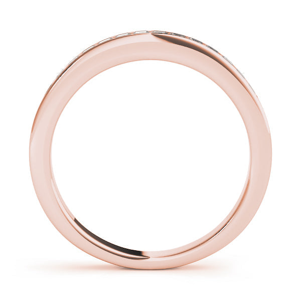 Channel Set Princess Cut Half Eternity Ring in Gold & Platinum