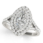 Cherished Halo Engagement Ring Marquise Diamond Engagement Ring in 10K/14K gold and platinum with certified lab-grown or natural diamonds