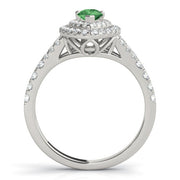 Noble Halo Pear Diamond Engagement Ring in 10K/14K gold and platinum with certified lab-grown or natural diamonds