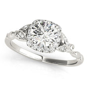 Bespoke Halo Engagement Ring Round Diamond Engagement Ring in 10K/14K gold and platinum with certified lab-grown or natural diamonds
