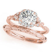 Bespoke Halo Engagement Ring Round Diamond Engagement Ring in 10K/14K gold and platinum with certified lab-grown or natural diamonds