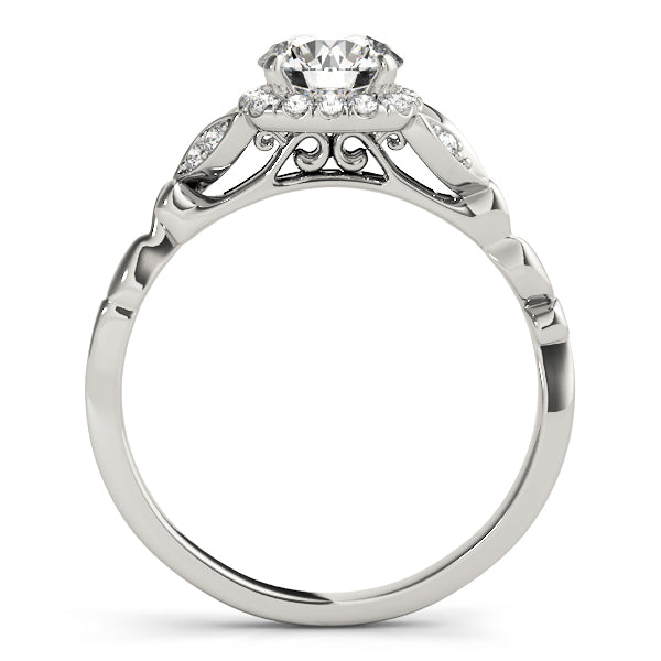 Bespoke Halo Engagement Ring Round Diamond Engagement Ring in 10K/14K gold and platinum with certified lab-grown or natural diamonds