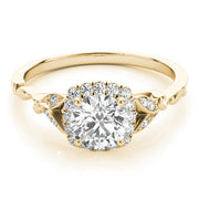 Bespoke Halo Engagement Ring Round Diamond Engagement Ring in 10K/14K gold and platinum with certified lab-grown or natural diamonds