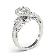 Devoted Antique Pear Diamond Engagement Ring in 10K/14K gold and platinum with certified lab-grown or natural diamonds