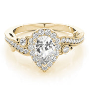 Devoted Antique Pear Diamond Engagement Ring in 10K/14K gold and platinum with certified lab-grown or natural diamonds