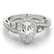 Devoted Antique Pear Diamond Engagement Ring in 10K/14K gold and platinum with certified lab-grown or natural diamonds