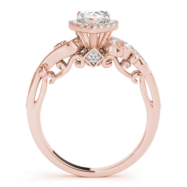 Devoted Antique Pear Diamond Engagement Ring in 10K/14K gold and platinum with certified lab-grown or natural diamonds